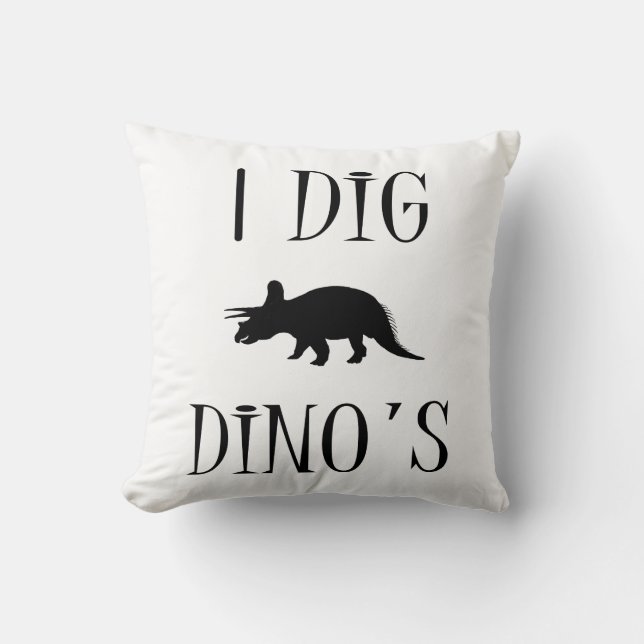 Jag gräver Dinos dekorativ kudde - (Dinosaurs) (Framsida)
