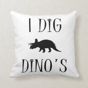 Jag gräver Dinos dekorativ kudde - (Dinosaurs)