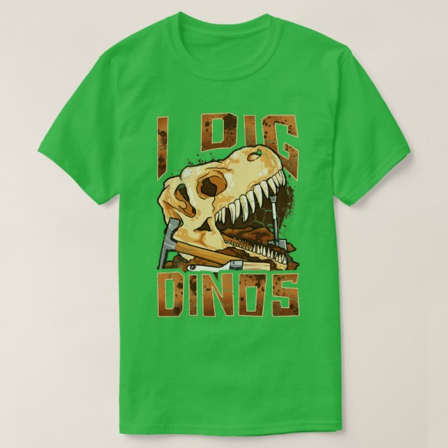 Jag Gräver Dinos Dinosaur Paleontologist Fossils F T Shirt (Design framsida)