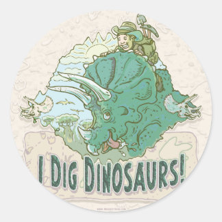 Jag Gräver dinosaurier för dinosaurir Hunters av a Runt Klistermärke