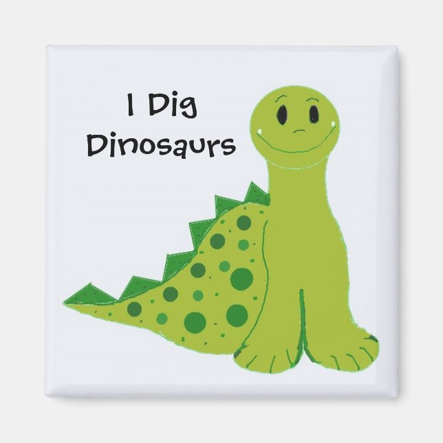 Jag Gräver dinosaurier Magnet (Framsidan)