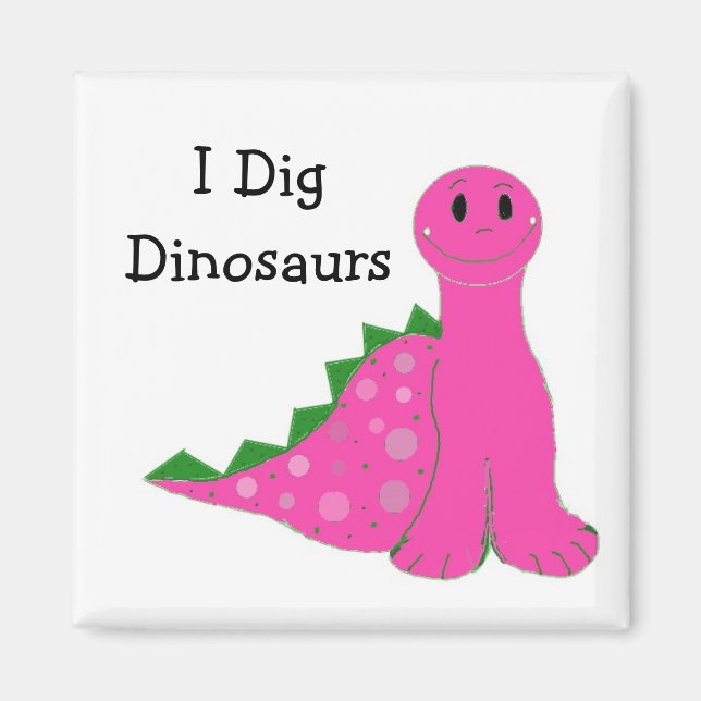 Jag Gräver dinosaurier Magnet (Framsidan)