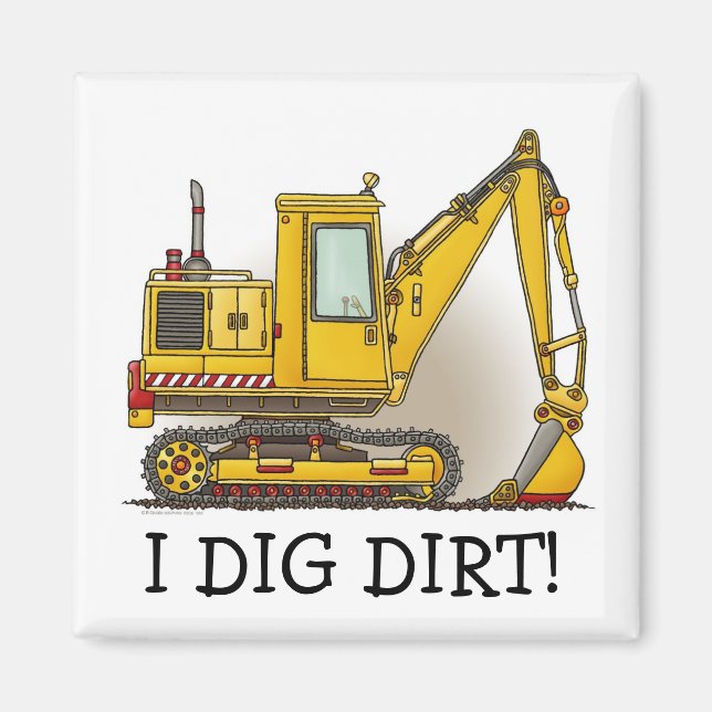 Jag Gräver Dirt Digger Shovel Magnet (Framsidan)