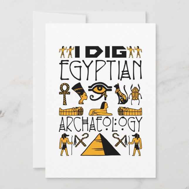 Jag Gräver egyptisk arkeologi Ancient Egypten Älsk Inbjudningar (Framsida)