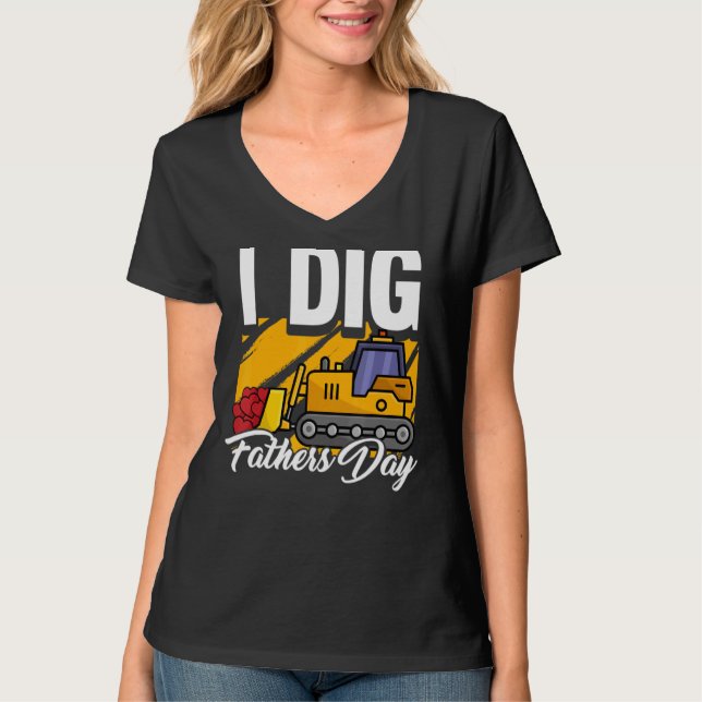 Jag Gräver Fars dag Coola Excavator Construction P T Shirt (Framsida)