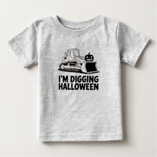 Jag gräver Halloween-pumpaframton Traktor Barn T Shirt