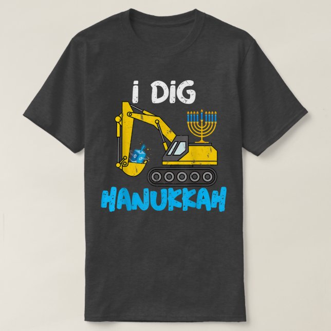 Jag Gräver Hanukkah Ecavator Construction Småbarn  T Shirt (Design framsida)