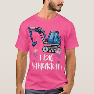 Jag Gräver Hanukkah Excavator Construction Maskin T Shirt