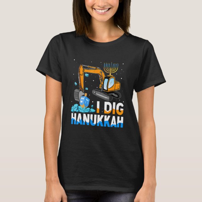 Jag Gräver Hanukkah Excavator Construction Småbarn T Shirt (Framsida)
