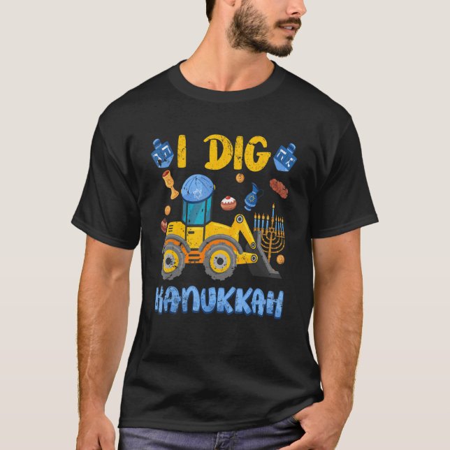 Jag Gräver Hanukkah Excavator Construction Småbarn T Shirt (Framsida)