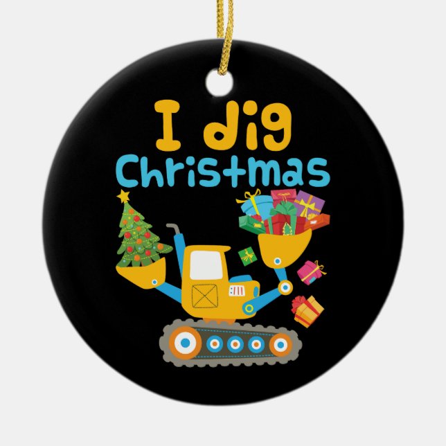 Jag Gräver julgrumlare Julafton Julgransprydnad Keramik (Framsidan)