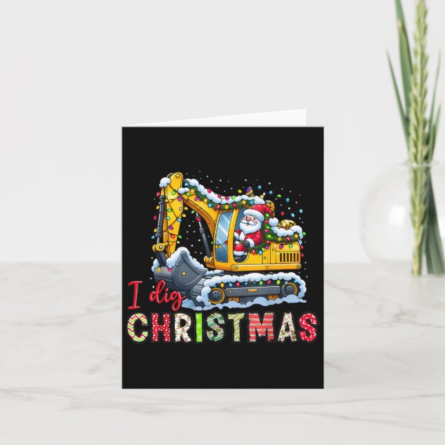 Jag Gräver julklapp Ss Cute Ss Loader Santa's Kort (Framsida)