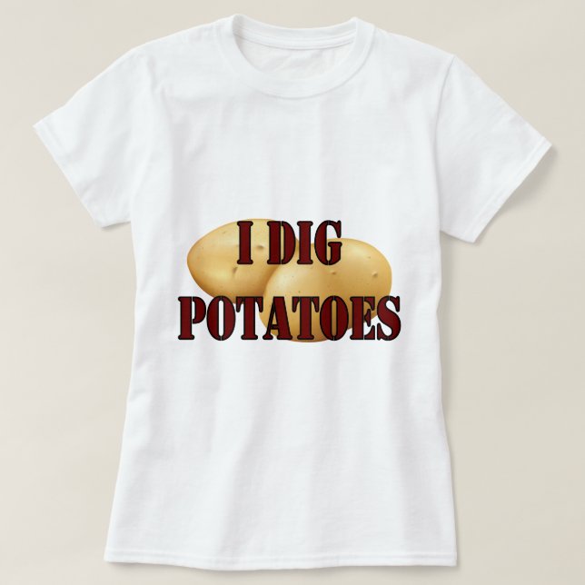 Jag Gräver potatis Sp Tuber Vegetable T Shirt (Design framsida)