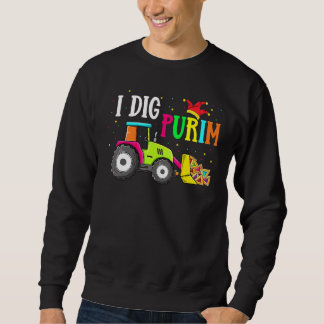 Jag Gräver Purim Hamantaschen Tractor Jewish Småba Lång Ärmad Tröja