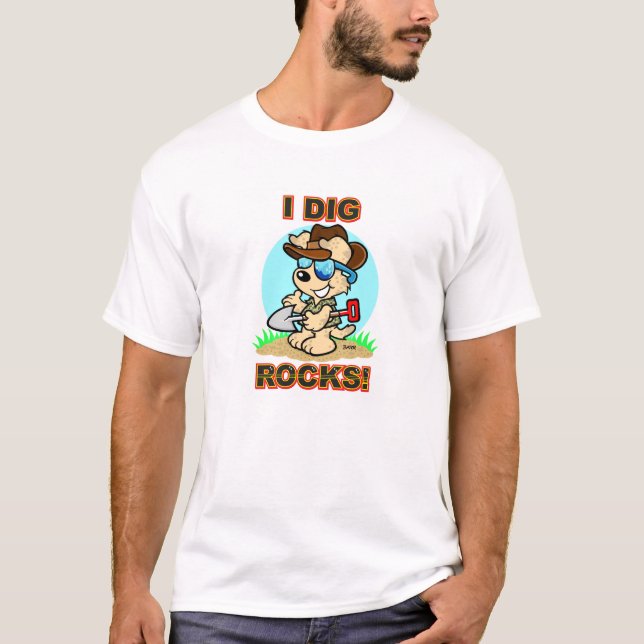 Jag gräver stenar! Skjorta Tee Shirt (Framsida)
