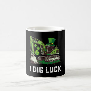Jag gräver tur grävmaskin St Patrick's Day irländs Kaffemugg