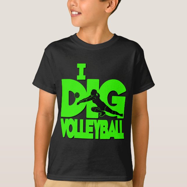 Jag gräver VB, neongrönt Tee Shirt (Framsida)