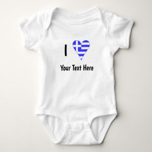 Jag (grekisk flagga hjärta) din text t shirt
