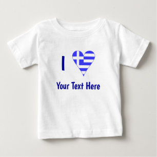 Jag (grekisk hjärtflagga) din text t shirt
