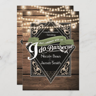 JAG GRILLAR lantligt trä för BBQ & tänder Inbjudningar