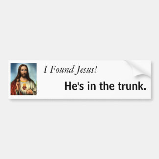 Jag grundar Jesus! Han är i trunk.en Bildekal
