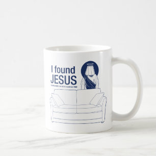 Jag grundar jesus som han var bak soffan den hela kaffemugg