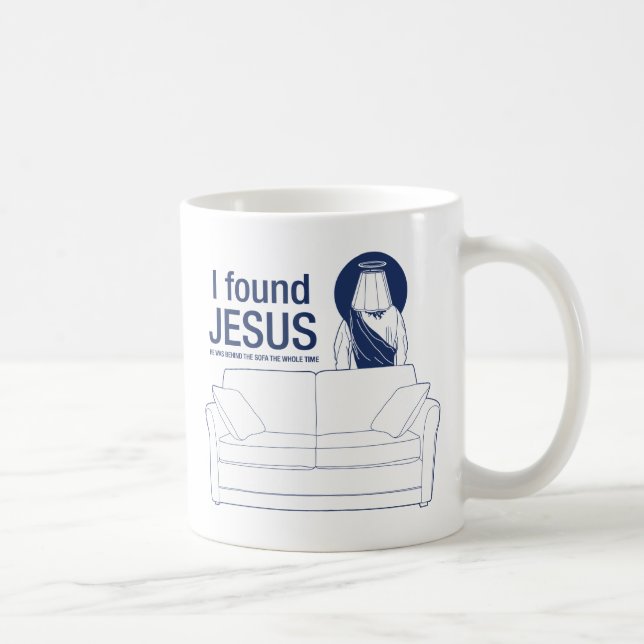 Jag grundar jesus som han var bak soffan den hela kaffemugg (Höger)