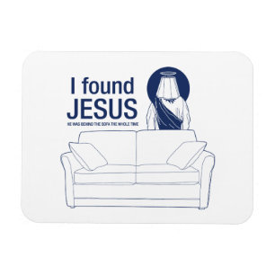 Jag grundar jesus som han var bak soffan den hela magnet