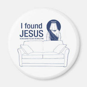 Jag grundar jesus som han var bak soffan den hela magnet
