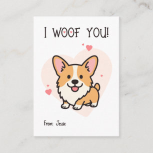 Jag gullrar med dig Corgi ungar Valentineshjärta Anteckningskort