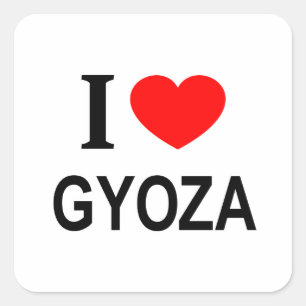 Jag ❤️ GYOZA JAG ÄLSKAR GYOZA JAG HJÄRTA GYOZA Fyrkantigt Klistermärke
