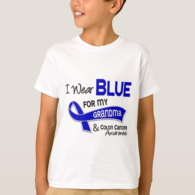 Jag ha på sig blått för min koloncancer för mormor tee (Framsida)