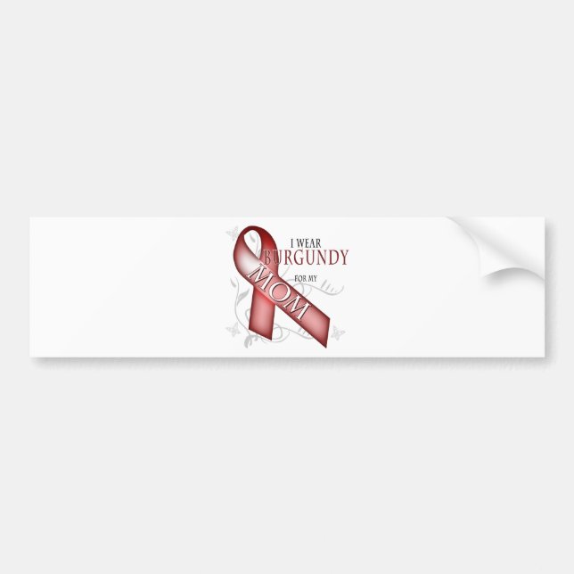 Jag ha på sig Burgundy för min mamma Bildekal (Framsidan)