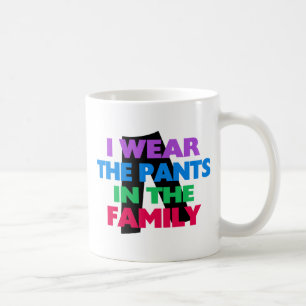 Jag ha på sig byxor i familjen kaffemugg