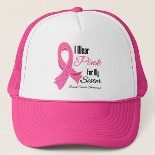 Jag ha på sig den rosa bandbröstcancersystern truckerkeps
