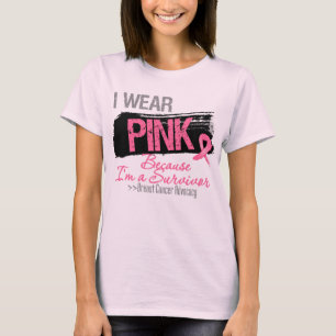 Jag ha på sig det rosa bandet därför att tee shirt
