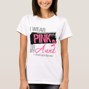 Jag ha på sig det rosa bandet för min tee