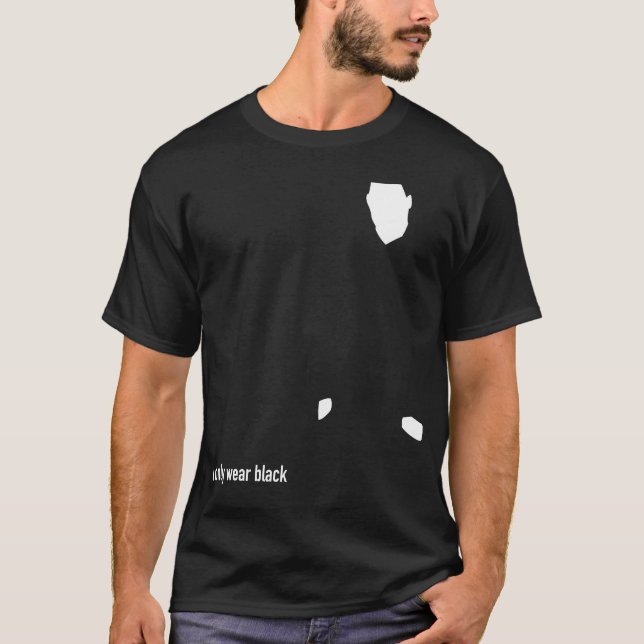 Jag ha på sig endast svart tee shirt (Framsida)