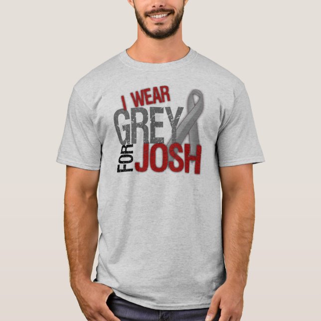Jag ha på sig grå färg för Josh #teamJOSH T-shirt (Framsida)