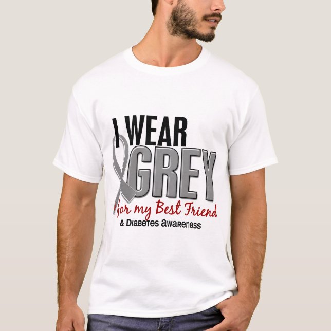 Jag ha på sig grå färg för min bästa vän 10 tee shirt (Framsida)