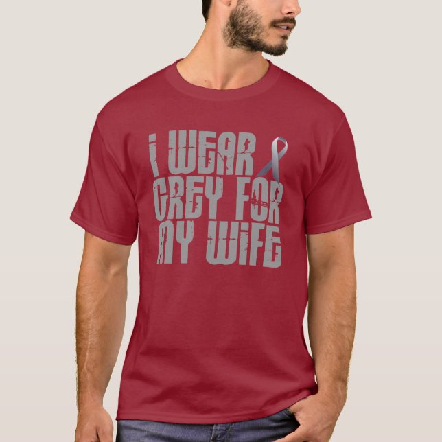 Jag ha på sig grå färg för min fru 16 tee shirt (Framsida)