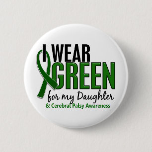 Jag ha på sig grönt för min cerebrala Palsy för Knapp