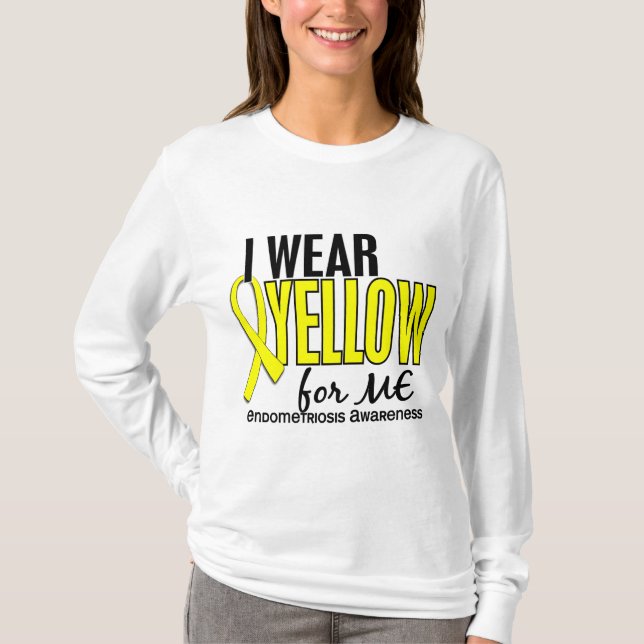 Jag ha på sig gult för mig Endometriosis 10 T-shirt (Framsida)