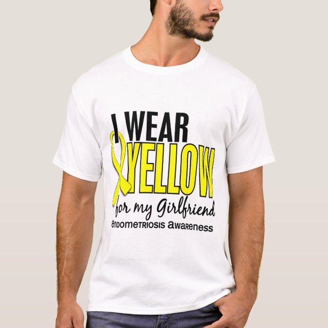 Jag ha på sig gult för min Endometriosis för T-shirt (Framsida)