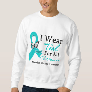 Jag ha på sig krickabandet för all Ovarian cancer Lång Ärmad Tröja