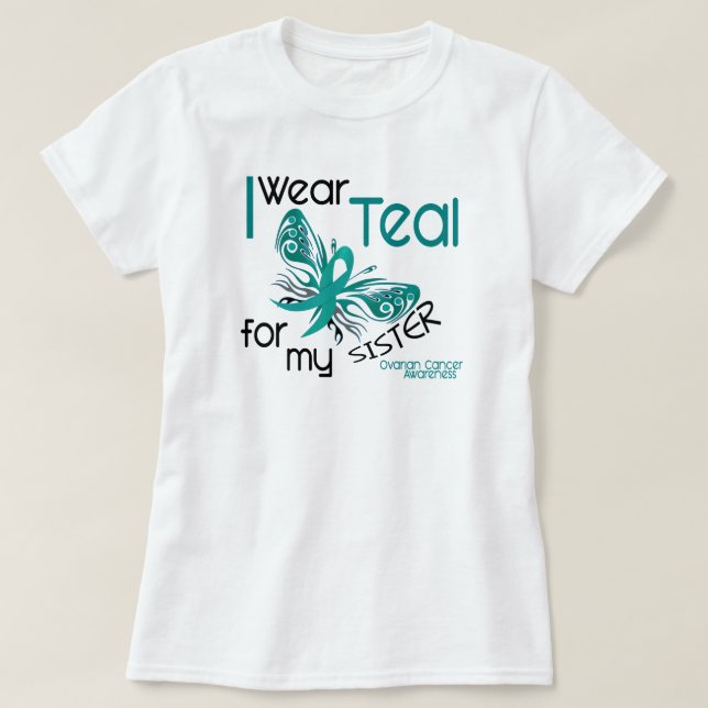 Jag ha på sig krickan för min Ovarian cancer för T-shirt (Design framsida)