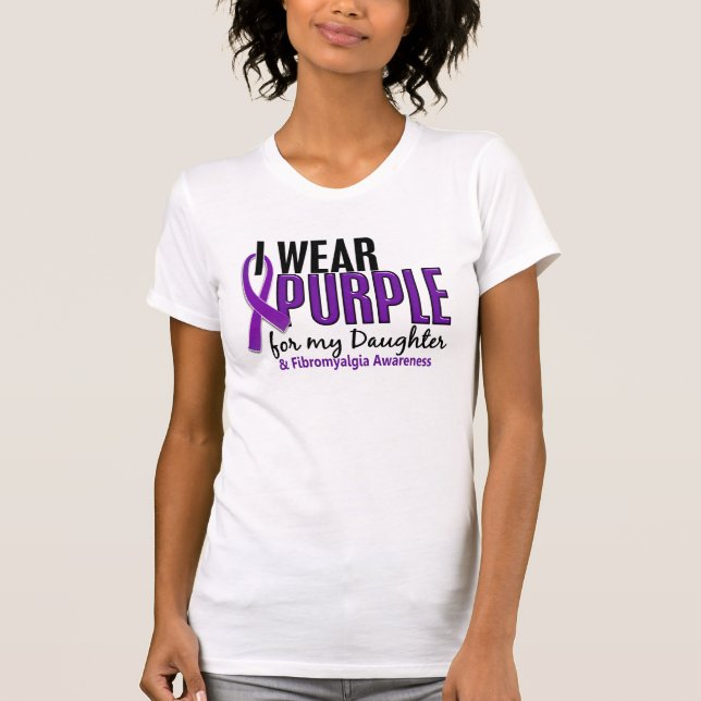 Jag ha på sig lilor för min Fibromyalgia för Tee Shirt (Framsida)