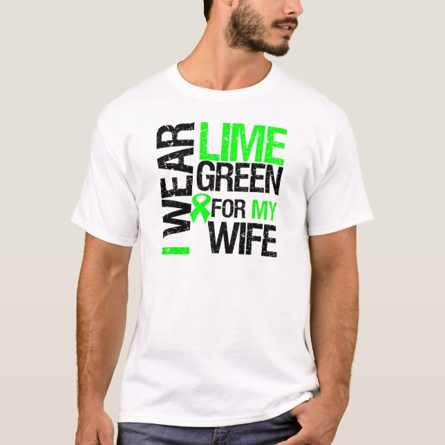 Jag ha på sig limefruktgrönt för min tee shirt (Framsida)
