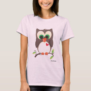 Jag ha på sig min hjärta på min ugglautslagspla t-shirt