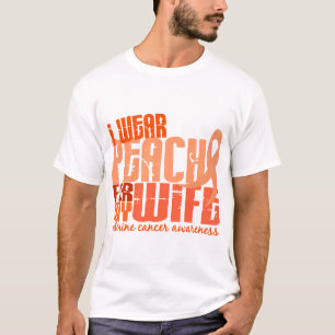 Jag ha på sig persikan för min livmoder- cancer t-shirt
